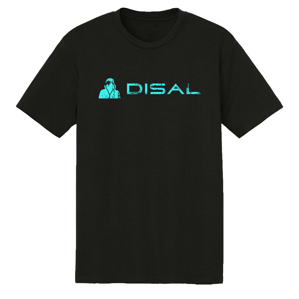 Black DISAL Soft Blend Tee with teal logo