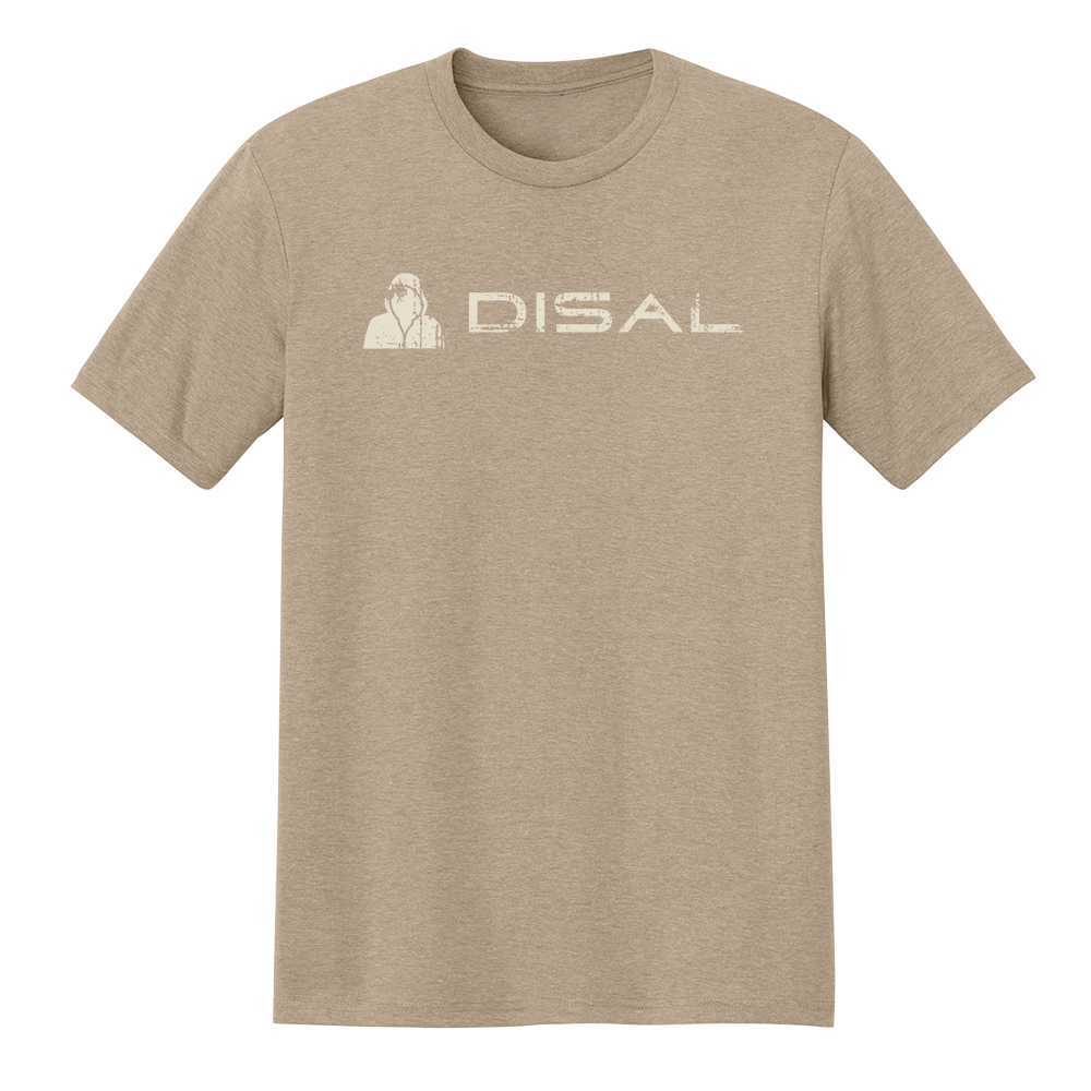 Desert tan heather DISAL Soft Blend Tee with ivory logo