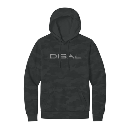 Black Washed camo hoodie with graphite logo