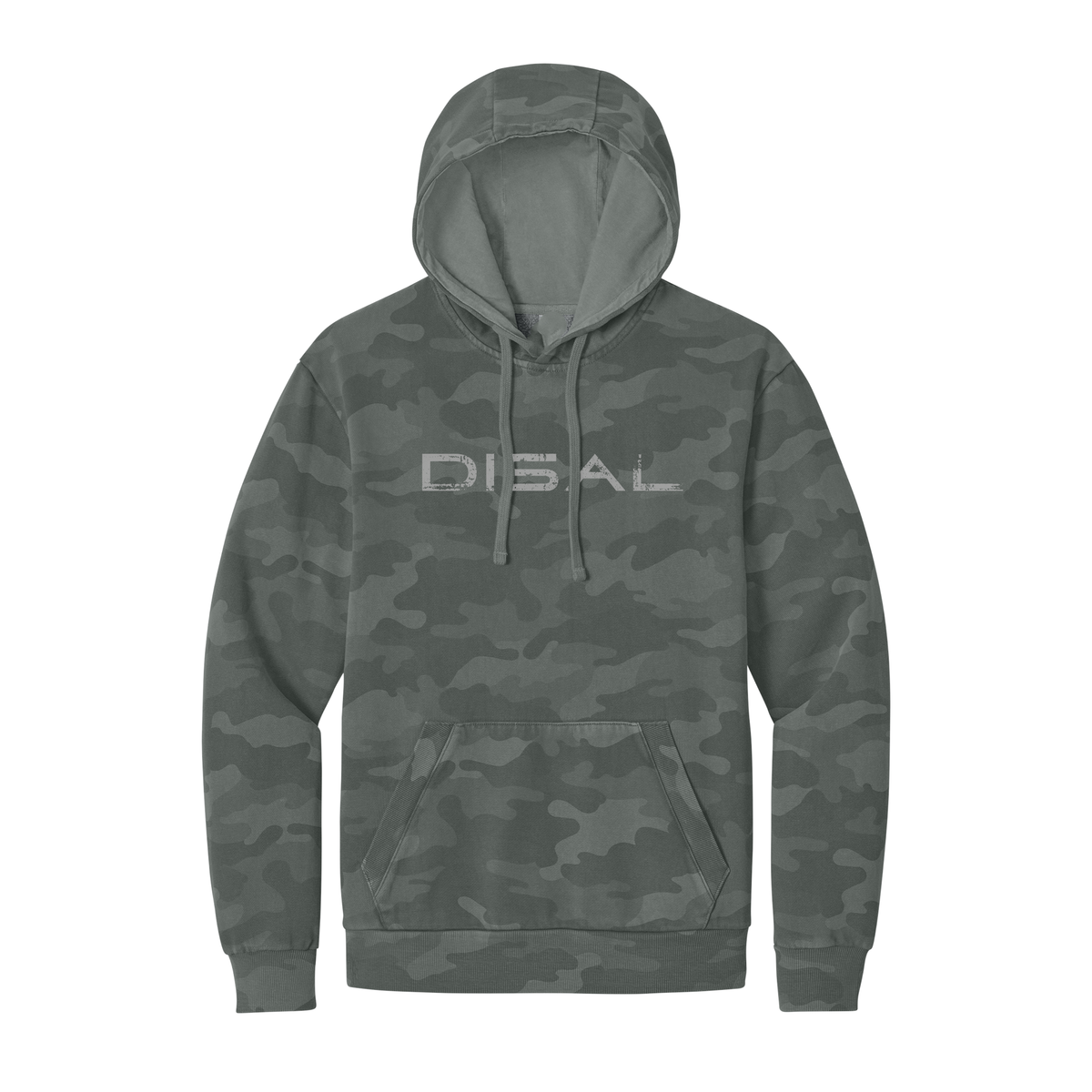Graphite Washed camo hoodie with graphite logo