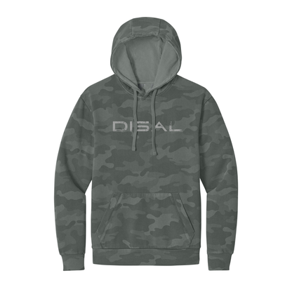 Graphite Washed camo hoodie with graphite logo
